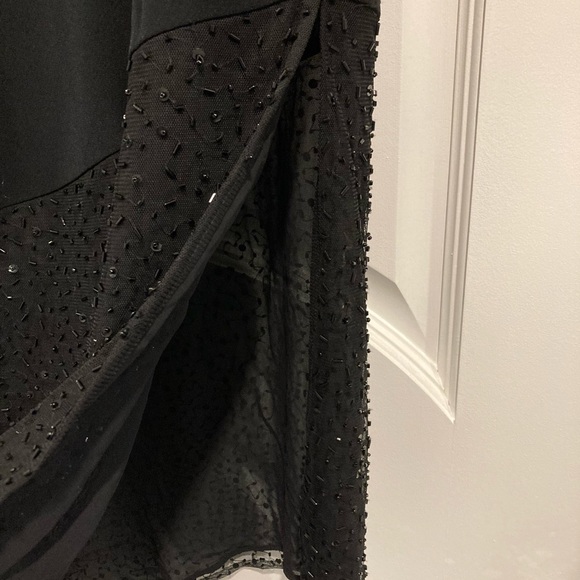 Vintage Bob Mackie Black Long Sequin Skirt size 6 asymmetrical with side slit - Picture 7 of 12